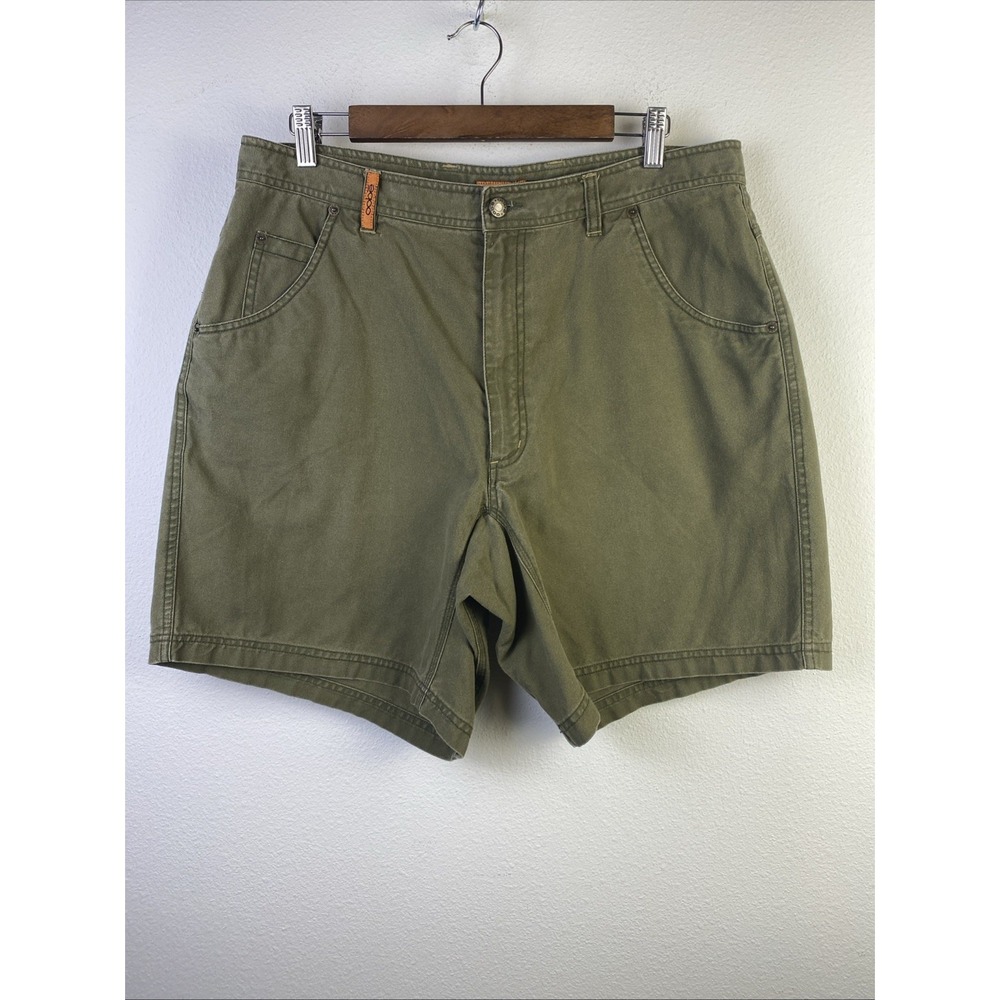 Oobe Shorts Men 36 Olive Green Cotton Canvas Chino Rugged Hiking Outdoors